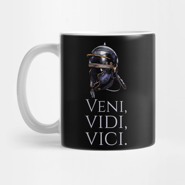 Veni Vidi Vici - Julius Caesar Quote - Roman Legion Helmet by Styr Designs